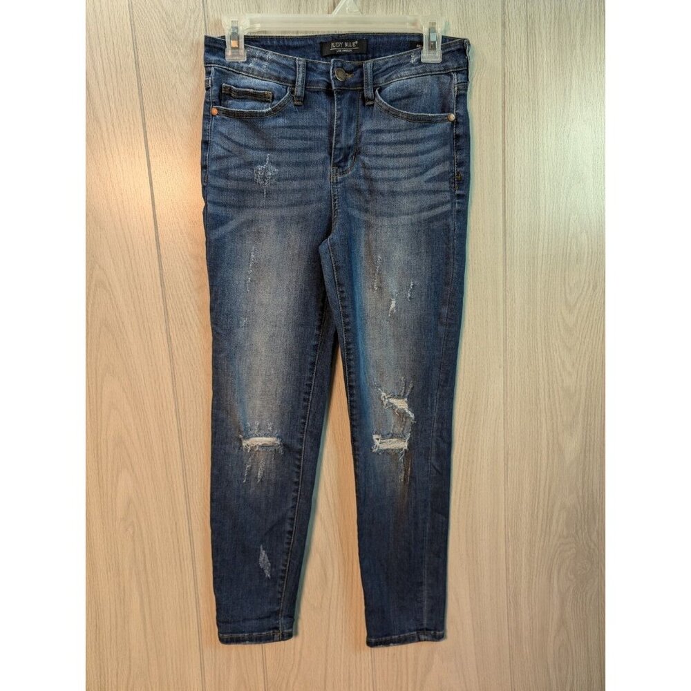 Judy Blue Relaxed Fit Jeans Women’s Size 28 Distressed Medium Wash Stretch